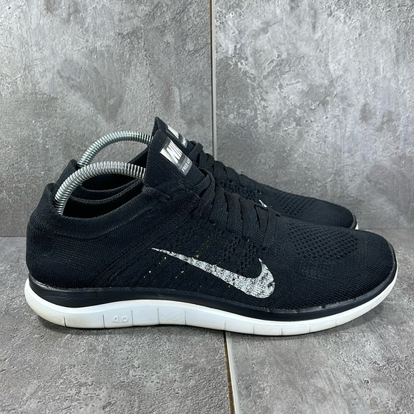 Nike Shoes - Nike Women Free 4.0 Flyknit Size 10 Sneaker Shoes Athletic Running Black